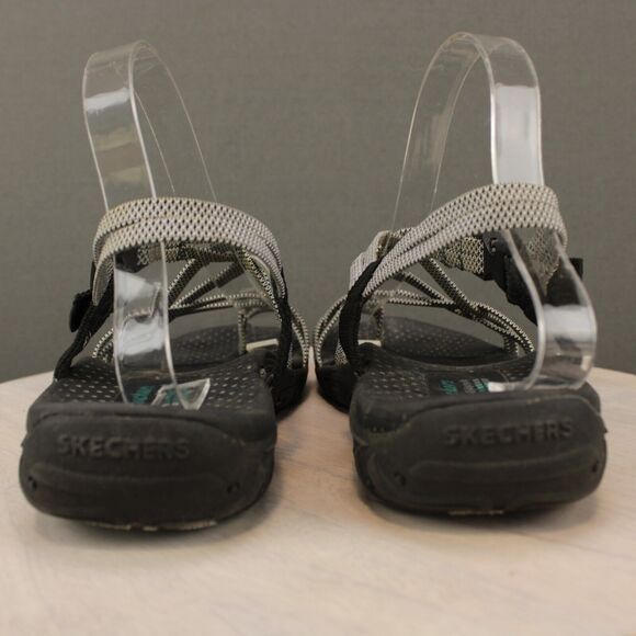 Skechers Sport Sandals Adjustable Outdoor Womens 8 Black Gray - Picture 6 of 11